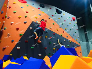 Rock Climbing in Trampoline Park